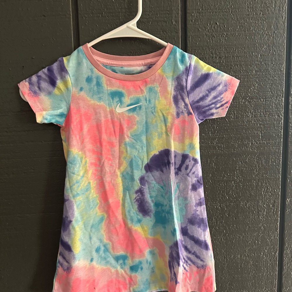 Nike Pink and Blue Short Sleeve Tee